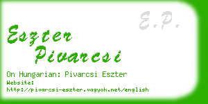 eszter pivarcsi business card